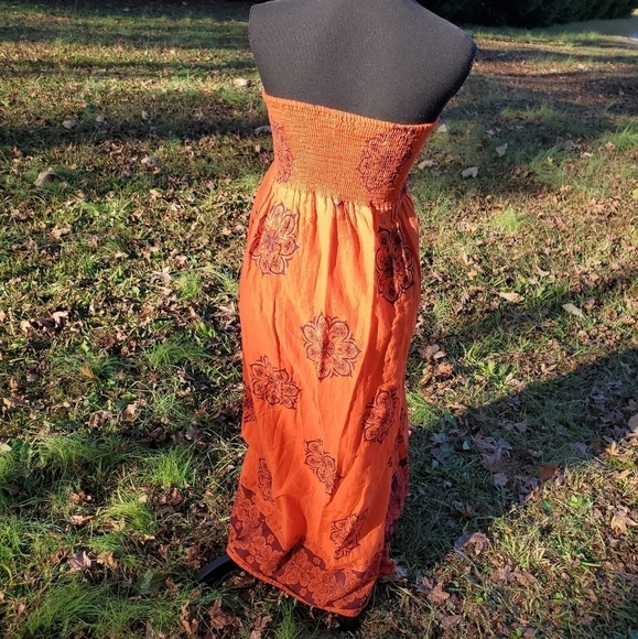 CATO Sleeveless orange maxi dress Small - Picture 4 of 7